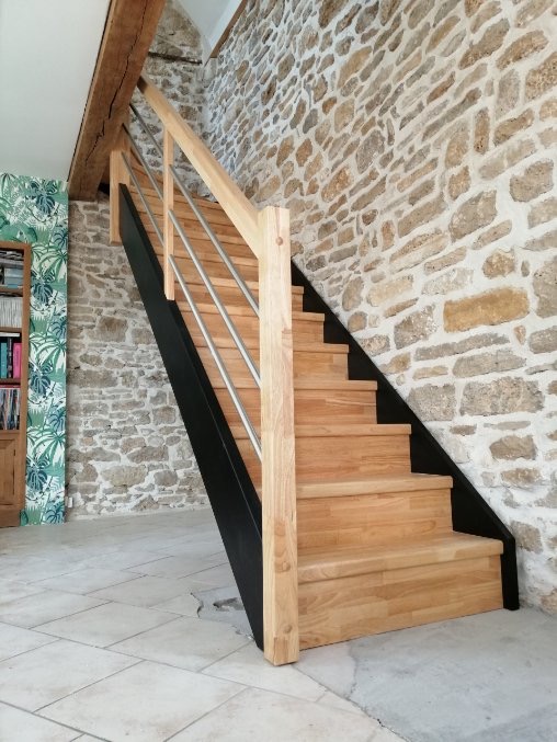 escalier bois limon lateraux