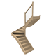 icone escalier double quart tournant