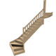 Escalier demi-tournant <br>bas et haut