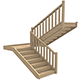 Escalier demi tournant <br>avec palier
