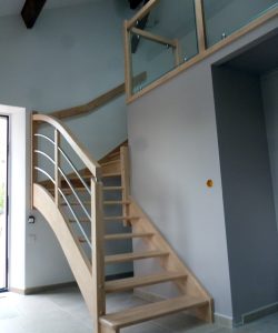 escalier bois quart tournant mezzanine gamme creation