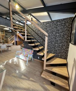 escalier quart tournant bois